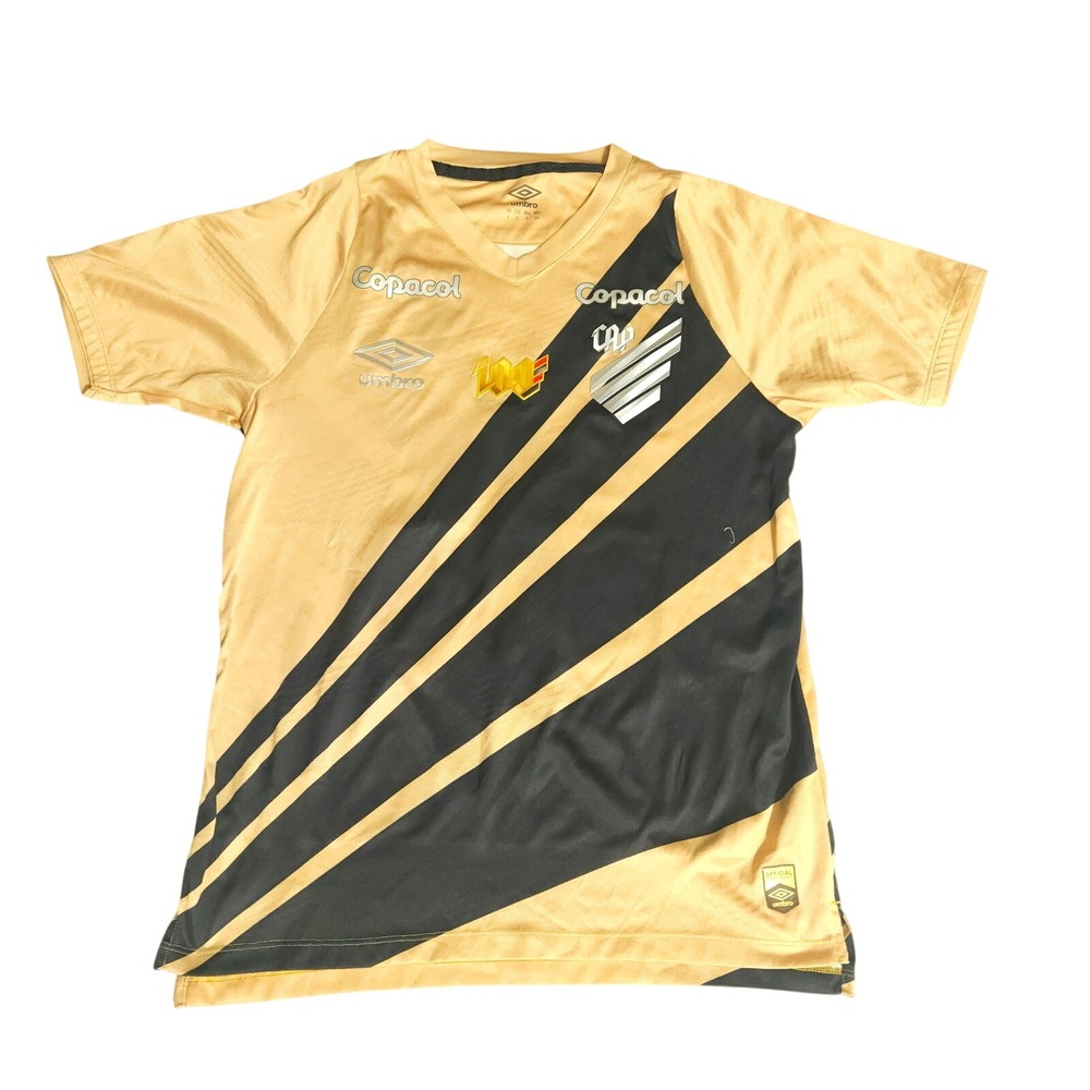 Umbro Athletico Paranaense Gold Black Soccer Jersey Arthur 10 Mens Small Brazil